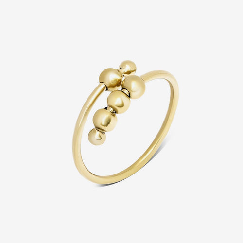 The Breathe Ring – Gold Beads