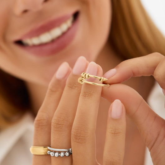 The Soft Hands Ring – Gold Beads