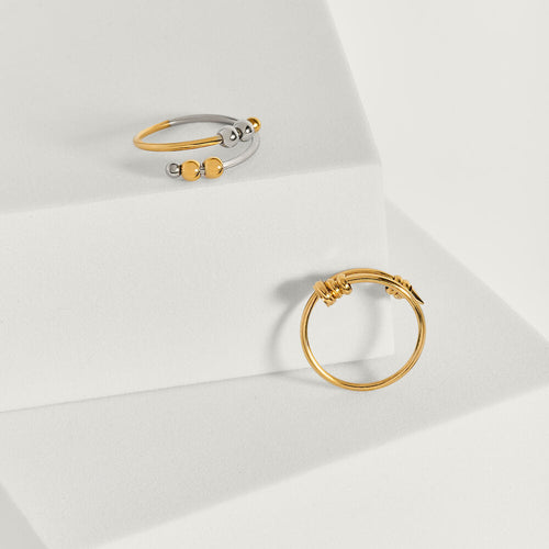 The Soft Hands Ring – Gold Beads